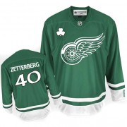 Detroit Red Wings ＃40 Men's Henrik Zetterberg Reebok Authentic Green St Patty's Day Jersey
