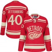 Detroit Red Wings ＃40 Women's Henrik Zetterberg Reebok Authentic Red 2014 Winter Classic Jersey