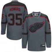Detroit Red Wings ＃35 Men's Jimmy Howard Reebok Authentic Charcoal Cross Check Fashion Jersey