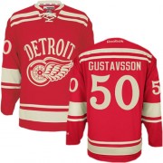 Detroit Red Wings ＃50 Men's Jonas Gustavsson Reebok Authentic Red 2014 Winter Classic Jersey