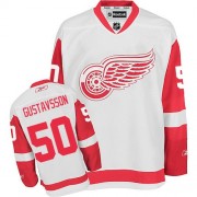 Detroit Red Wings ＃50 Men's Jonas Gustavsson Reebok Authentic White Away Jersey