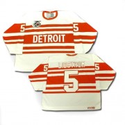 Detroit Red Wings ＃5 Men's Nicklas Lidstrom CCM Authentic White Throwback Jersey