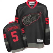 Detroit Red Wings ＃5 Men's Nicklas Lidstrom Reebok Authentic Black Ice Jersey