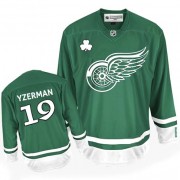 Detroit Red Wings ＃19 Men's Steve Yzerman Reebok Authentic Green St Patty's Day Jersey
