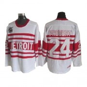 Detroit Red Wings ＃24 Men's Bob Probert CCM Authentic White Throwback Jersey