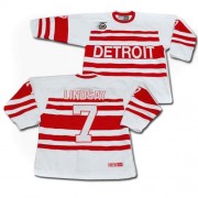 Detroit Red Wings ＃7 Men's Ted Lindsay CCM Authentic White Throwback Jersey
