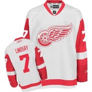 Detroit Red Wings ＃7 Men's Ted Lindsay Reebok Authentic White Away Jersey