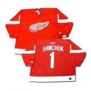 Detroit Red Wings ＃1 Men's Terry Sawchuk CCM Premier Red Throwback Jersey