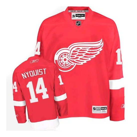Detroit Red Wings ＃14 Men's Gustav Nyquist Reebok Authentic Red Home Jersey