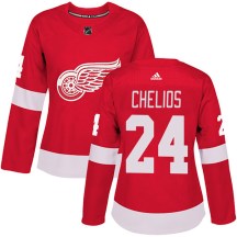 Detroit Red Wings Women's Chris Chelios Adidas Authentic Red Home Jersey