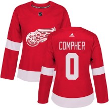 Detroit Red Wings Women's J.T. Compher Adidas Authentic Red Home Jersey