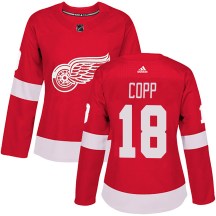 Detroit Red Wings Women's Andrew Copp Adidas Authentic Red Home Jersey