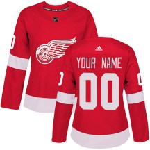 Detroit Red Wings Women's Custom Adidas Authentic Red Custom Home Jersey