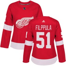 Detroit Red Wings Women's Valtteri Filppula Adidas Authentic Red Home Jersey