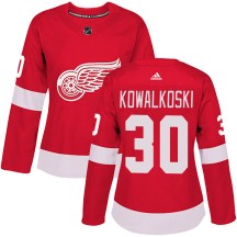 Detroit Red Wings Women's Justin Kowalkoski Adidas Authentic Red Home Jersey