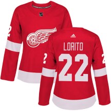 Detroit Red Wings Women's Matthew Lorito Adidas Authentic Red Home Jersey