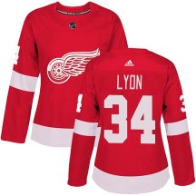 Detroit Red Wings Women's Alex Lyon Adidas Authentic Red Home Jersey