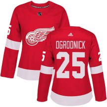 Detroit Red Wings Women's John Ogrodnick Adidas Authentic Red Home Jersey