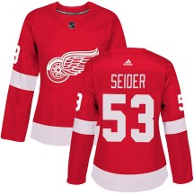 Detroit Red Wings Women's Moritz Seider Adidas Authentic Red Home Jersey