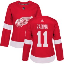 Detroit Red Wings Women's Filip Zadina Adidas Authentic Red Home Jersey
