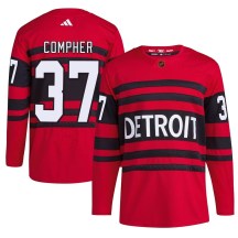 Detroit Red Wings Youth J.T. Compher Adidas Authentic Red Reverse Retro 2.0 Jersey