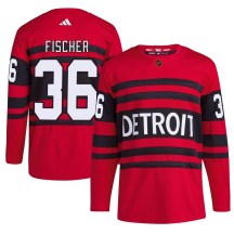 Detroit Red Wings Youth Christian Fischer Adidas Authentic Red Reverse Retro 2.0 Jersey