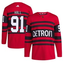 Detroit Red Wings Youth Curtis Hall Adidas Authentic Red Reverse Retro 2.0 Jersey