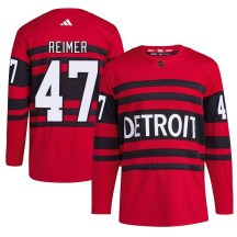 Detroit Red Wings Youth James Reimer Adidas Authentic Red Reverse Retro 2.0 Jersey