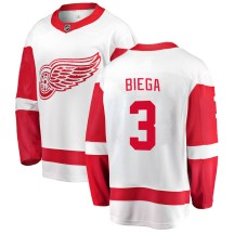 Detroit Red Wings Men's Alex Biega Fanatics Branded Breakaway White Away Jersey