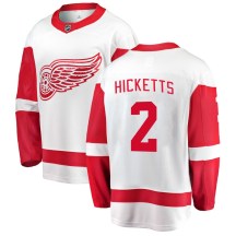 Detroit Red Wings Men's Joe Hicketts Fanatics Branded Breakaway White Away Jersey