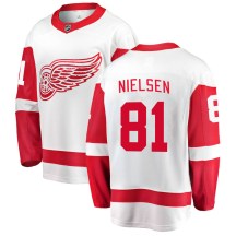 Detroit Red Wings Men's Frans Nielsen Fanatics Branded Breakaway White Away Jersey