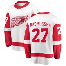 Detroit Red Wings Men's Michael Rasmussen Fanatics Branded Breakaway White Away Jersey