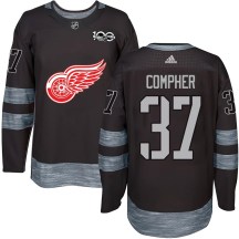 Detroit Red Wings Men's J.T. Compher Authentic Black 1917-2017 100th Anniversary Jersey