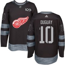 Detroit Red Wings Men's Ron Duguay Authentic Black 1917-2017 100th Anniversary Jersey