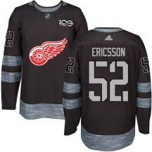Detroit Red Wings Men's Jonathan Ericsson Authentic Black 1917-2017 100th Anniversary Jersey