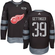 Detroit Red Wings Men's Tim Gettinger Authentic Black 1917-2017 100th Anniversary Jersey