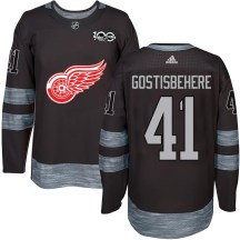 Detroit Red Wings Men's Shayne Gostisbehere Authentic Black 1917-2017 100th Anniversary Jersey