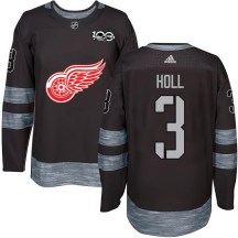 Detroit Red Wings Men's Justin Holl Authentic Black 1917-2017 100th Anniversary Jersey