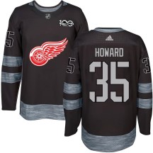 Detroit Red Wings Men's Jimmy Howard Authentic Black 1917-2017 100th Anniversary Jersey