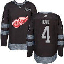 Detroit Red Wings Men's Mark Howe Authentic Black 1917-2017 100th Anniversary Jersey