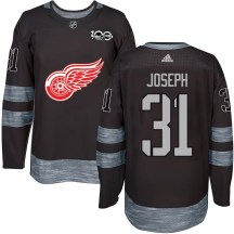 Detroit Red Wings Men's Curtis Joseph Authentic Black 1917-2017 100th Anniversary Jersey