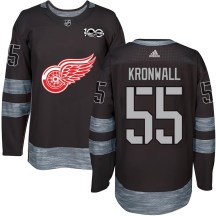 Detroit Red Wings Men's Niklas Kronwall Authentic Black 1917-2017 100th Anniversary Jersey