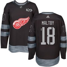 Detroit Red Wings Men's Kirk Maltby Authentic Black 1917-2017 100th Anniversary Jersey
