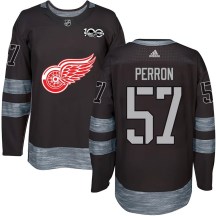 Detroit Red Wings Men's David Perron Authentic Black 1917-2017 100th Anniversary Jersey
