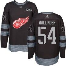 Detroit Red Wings Men's William Wallinder Authentic Black 1917-2017 100th Anniversary Jersey