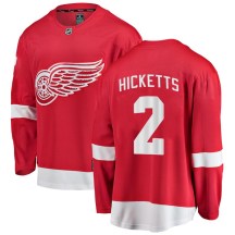 Detroit Red Wings Men's Joe Hicketts Fanatics Branded Breakaway Red Home Jersey