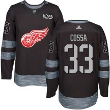 Detroit Red Wings Youth Sebastian Cossa Authentic Black 1917-2017 100th Anniversary Jersey