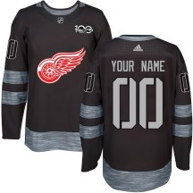 Detroit Red Wings Youth Custom Authentic Black Custom 1917-2017 100th Anniversary Jersey