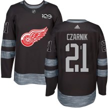 Detroit Red Wings Youth Austin Czarnik Authentic Black 1917-2017 100th Anniversary Jersey
