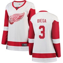 Detroit Red Wings Women's Alex Biega Fanatics Branded Breakaway White Away Jersey